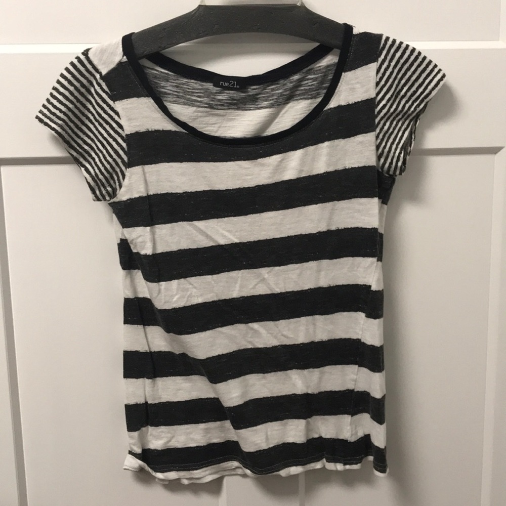 Black and white striped tee